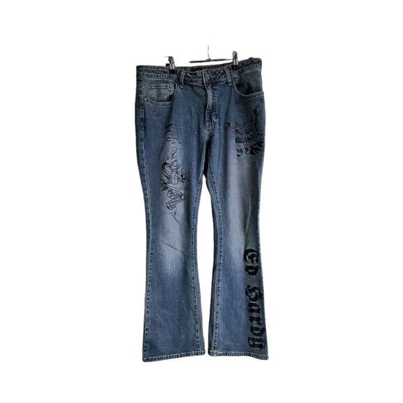 Ed Hardy Denim - NWOT~ED HARDY Women's Graphic Print Denim Boot Cut Jeans Sz XL